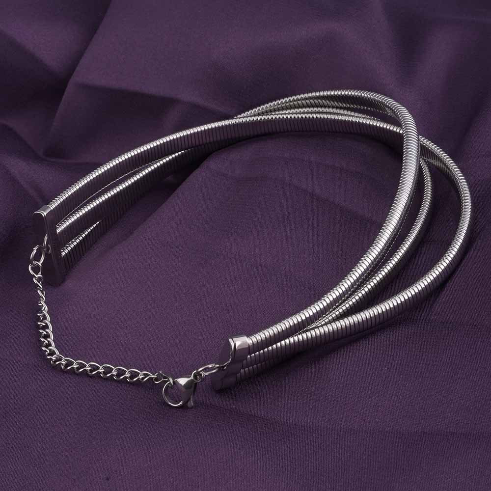 Elegant Layered Silver Necklace