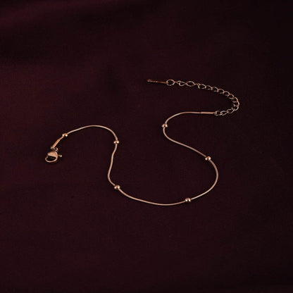 Rose-Gold Beaded Anklet