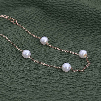 Rose-Gold Pearl Anklet
