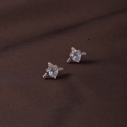 Vow Solitaire Studs | Rose Gold