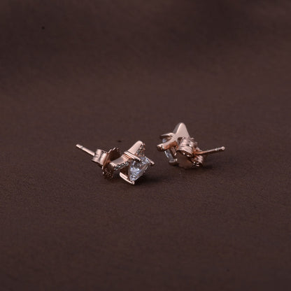 Vow Solitaire Studs | Rose Gold