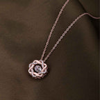 Bejeweled Flower Necklace | Rose Gold