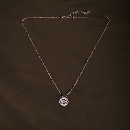 Bejeweled Flower Necklace | Rose Gold