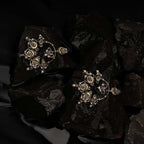 Blue Bead & White Pearl Chandbali Jhumka's