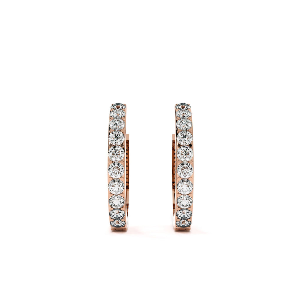 Elegant 9KT Gold Lab Grown Diamond Hoop Earrings