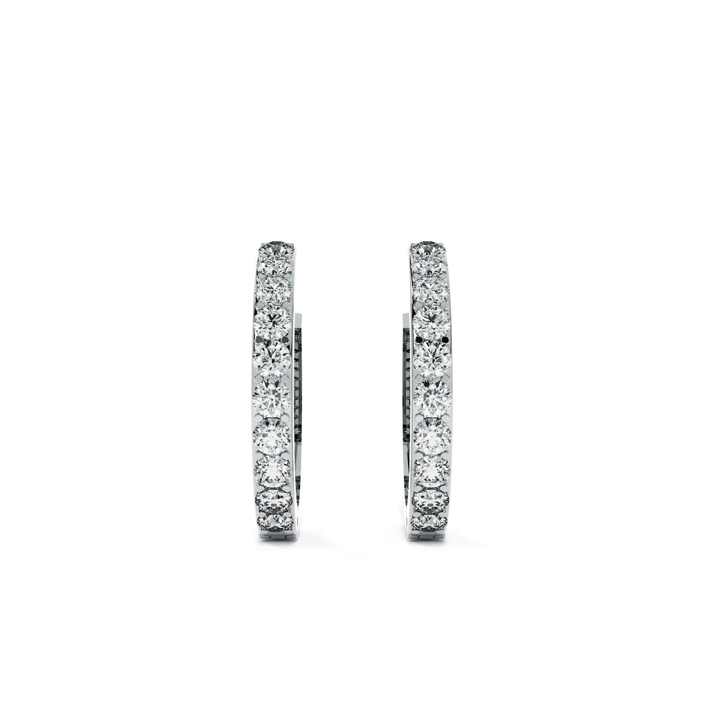 Elegant 9KT Gold Lab Grown Diamond Hoop Earrings