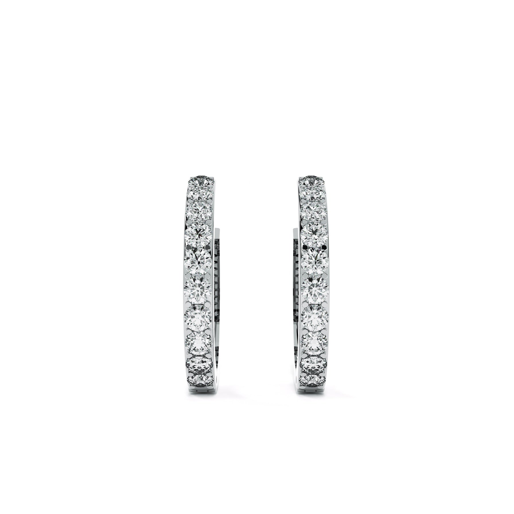 Elegant 9KT Gold Lab Grown Diamond Hoop Earrings