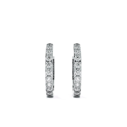 Elegant 9KT Gold Lab Grown Diamond Hoop Earrings