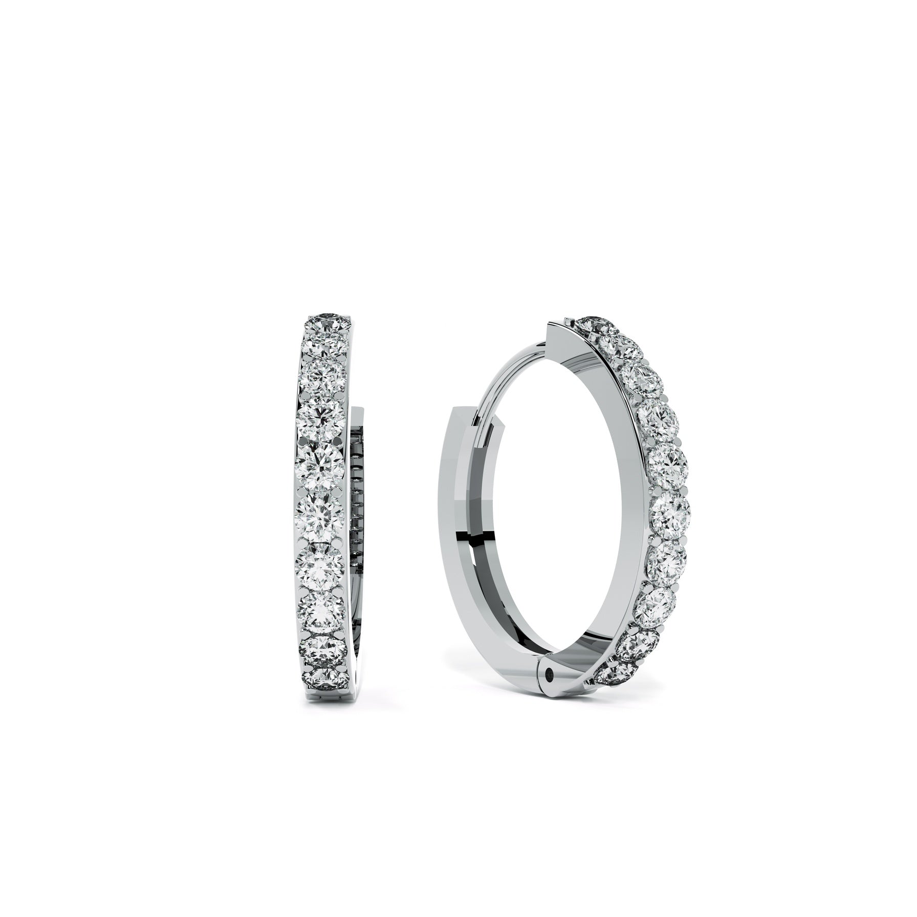 Elegant 9KT Gold Lab Grown Diamond Hoop Earrings