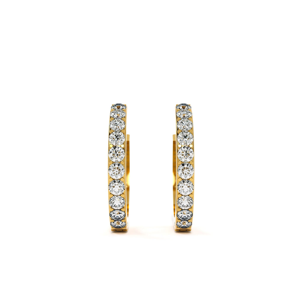 Elegant 9KT Gold Lab Grown Diamond Hoop Earrings