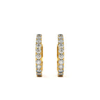 Elegant 9KT Gold Lab Grown Diamond Hoop Earrings