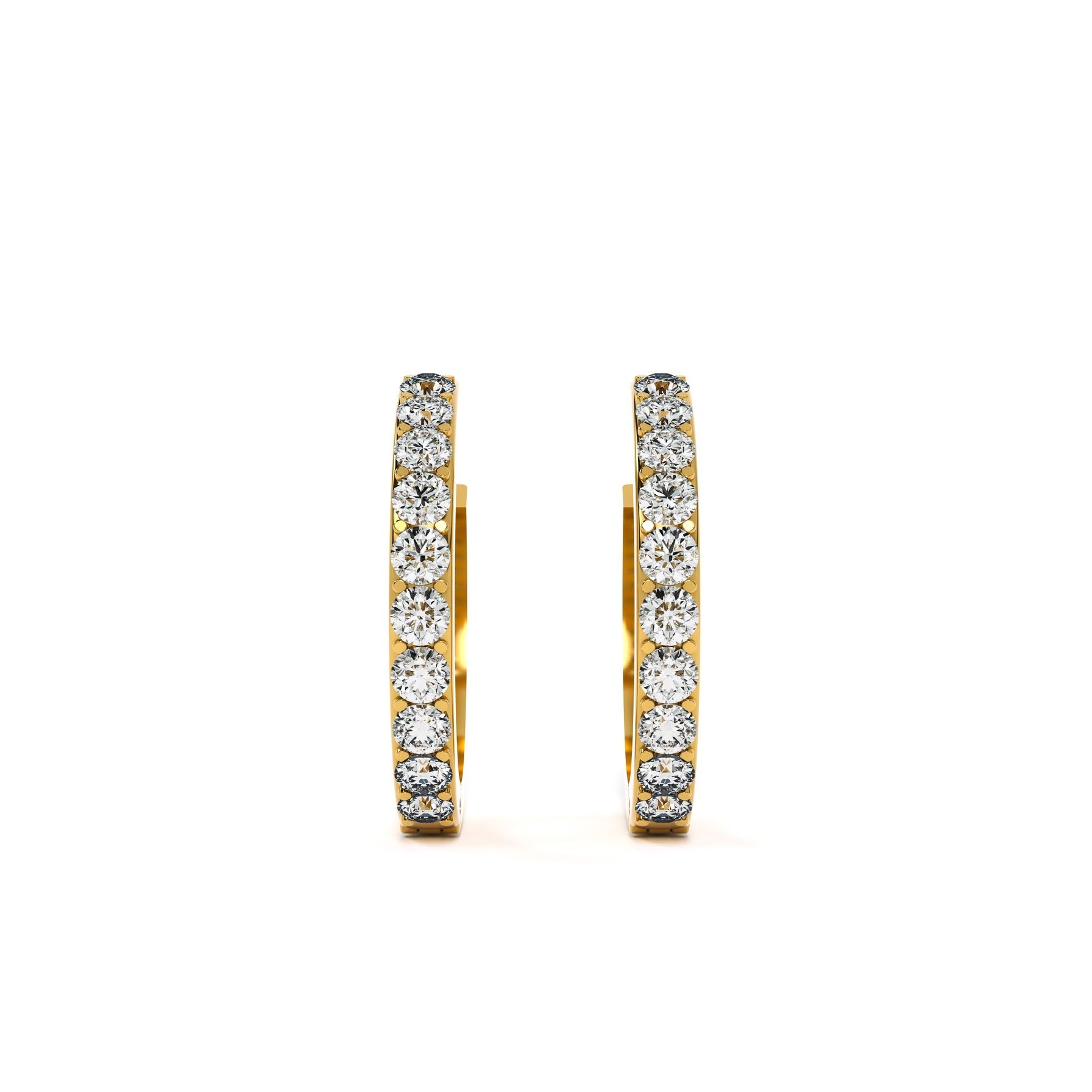 Elegant 9KT Gold Lab Grown Diamond Hoop Earrings