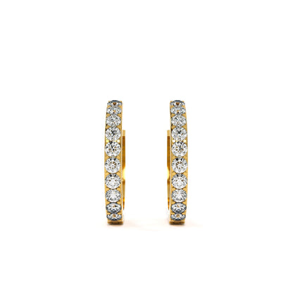 Elegant 9KT Gold Lab Grown Diamond Hoop Earrings