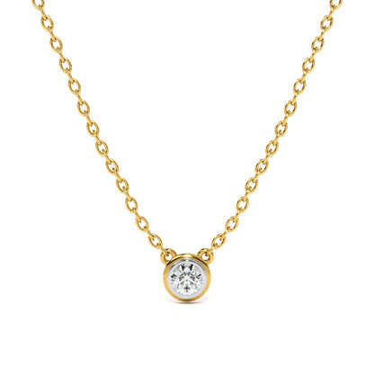 Single Solitaire 9KT Gold Lab Grown Diamond Necklace