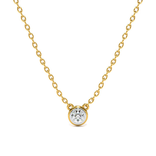 Single Solitaire 9KT Gold Lab Grown Diamond Necklace