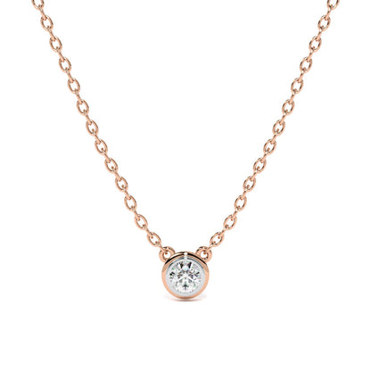 Single Solitaire 9KT Gold Lab Grown Diamond Necklace