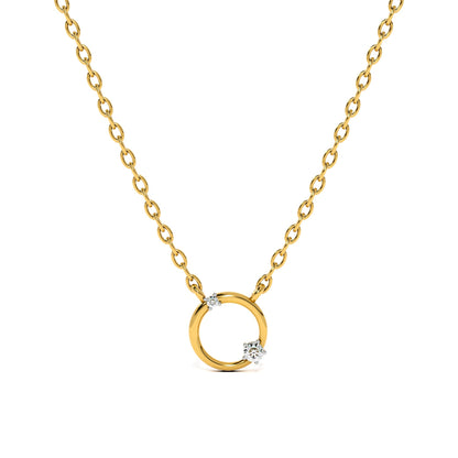 Enclosed Gem 9KT Gold Lab Grown Diamond Necklace