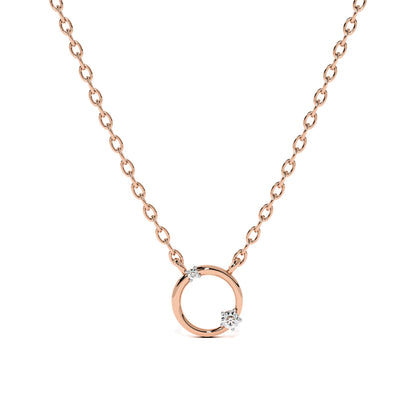 Enclosed Gem 9KT Gold Lab Grown Diamond Necklace
