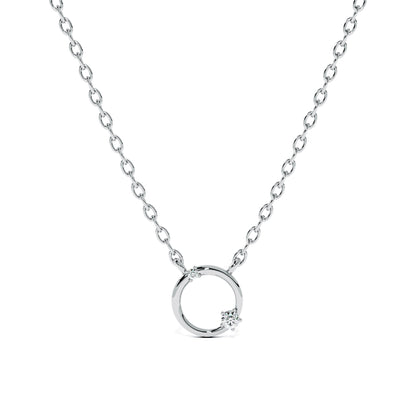 Enclosed Gem 9KT Gold Lab Grown Diamond Necklace