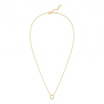 Enclosed Gem 9KT Gold Lab Grown Diamond Necklace