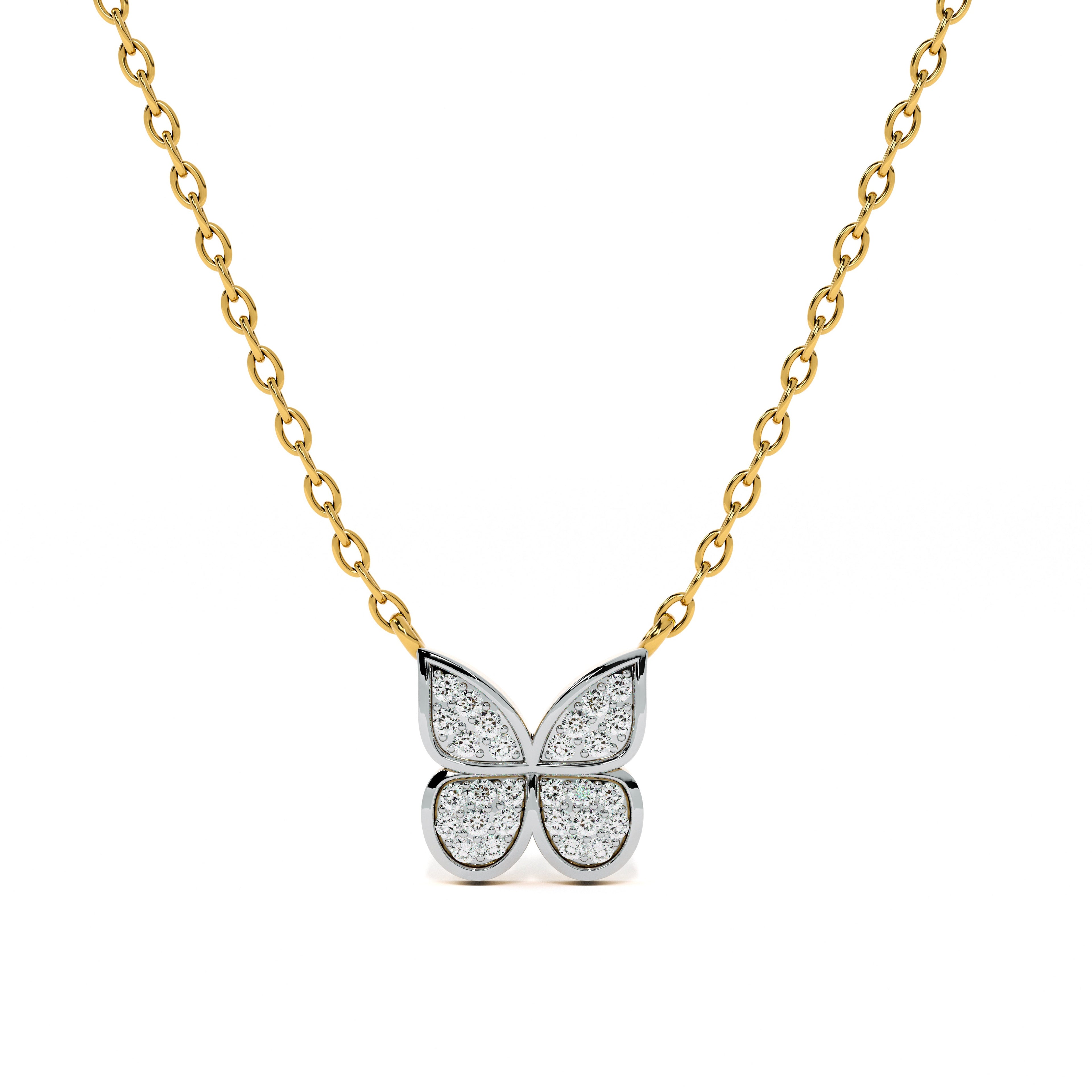Butterfly Bliss 9KT Gold Lab Grown Diamond Necklace