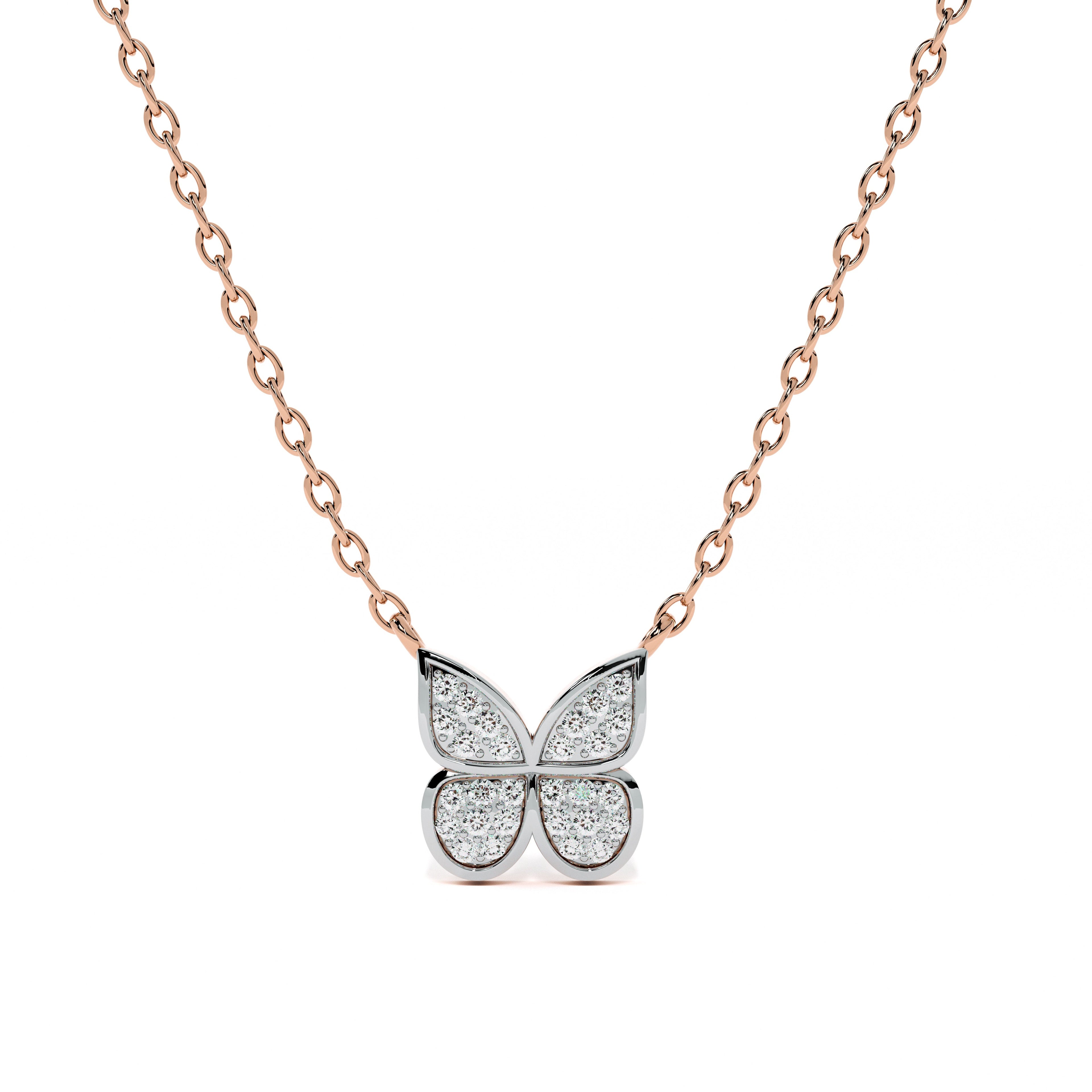Butterfly Bliss 9KT Gold Lab Grown Diamond Necklace