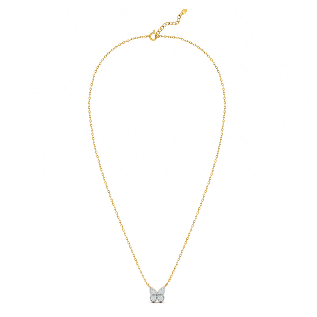 Butterfly Bliss 9KT Gold Lab Grown Diamond Necklace