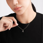 Elegant Initial 9KT Gold Lab Grown Diamond Necklace