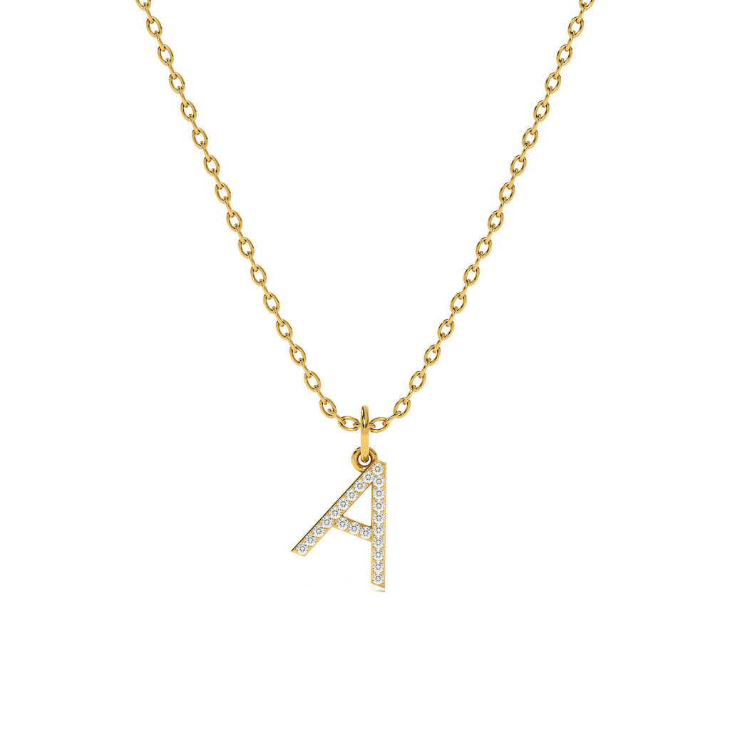 Elegant Initial 9KT Gold Lab Grown Diamond Necklace