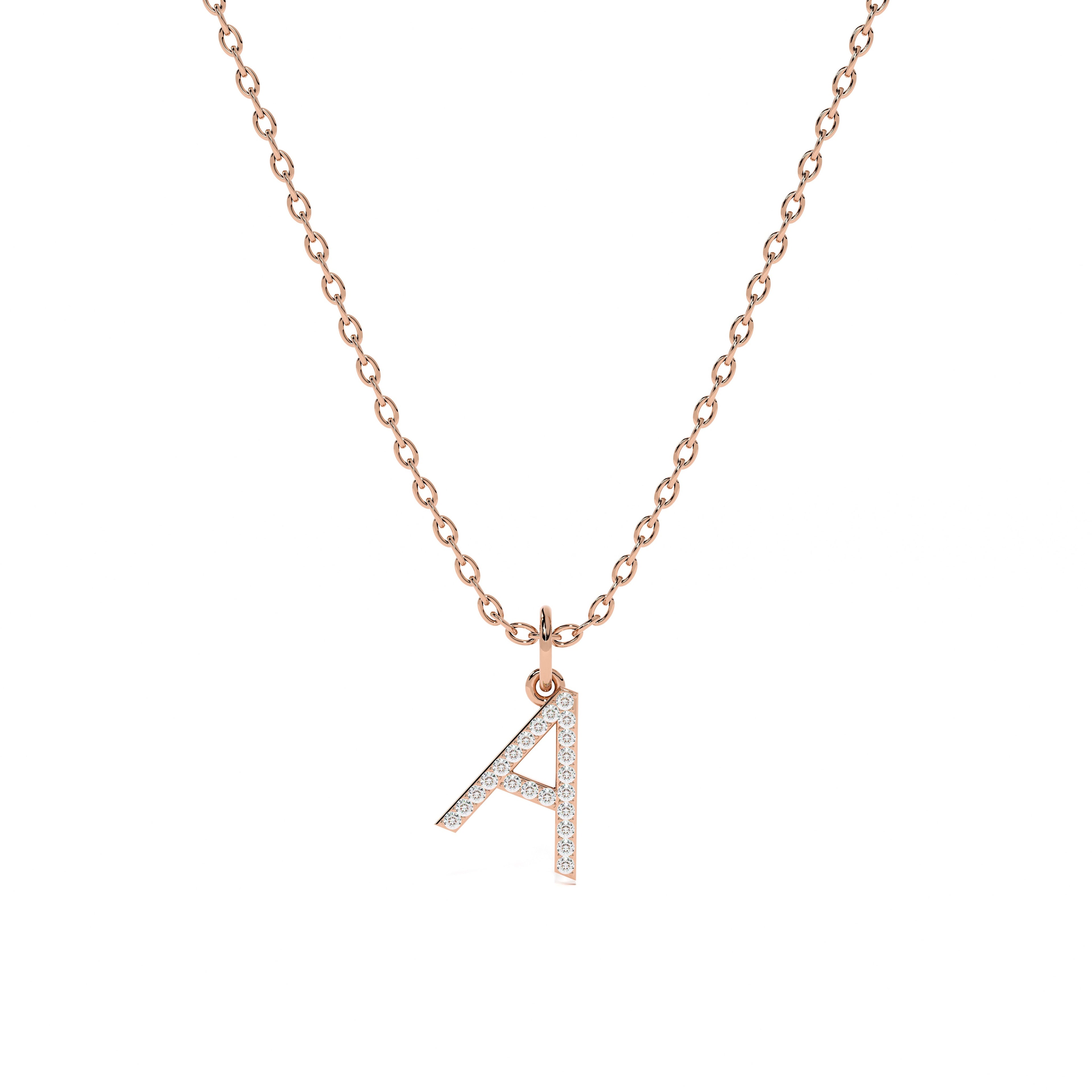 Elegant Initial 9KT Gold Lab Grown Diamond Necklace