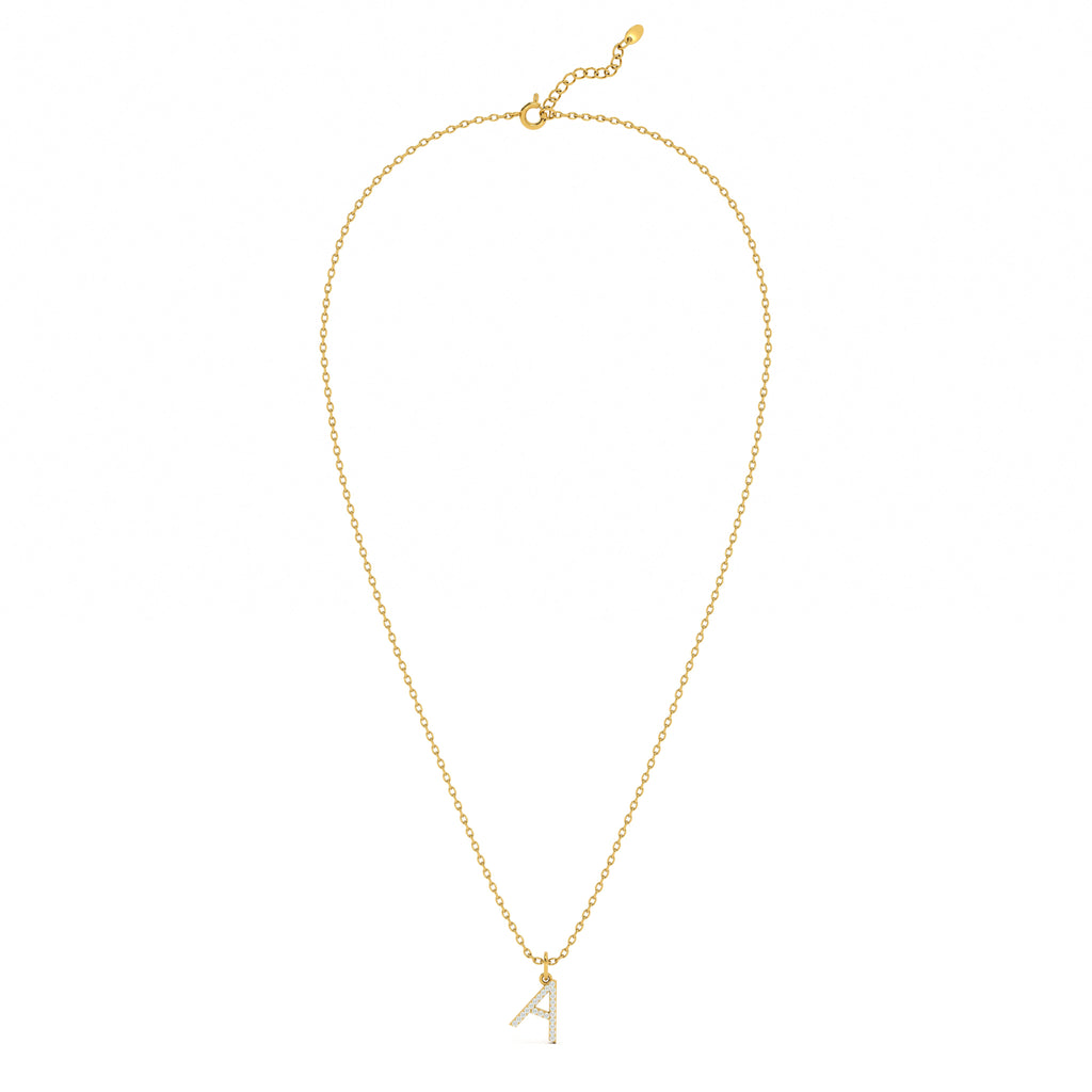 Elegant Initial 9KT Gold Lab Grown Diamond Necklace