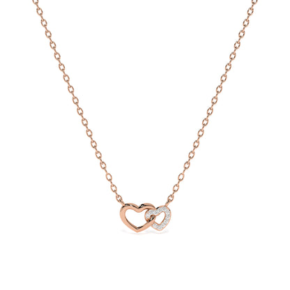 Two Hearts Together 9KT Gold Lab Grown Diamond Necklace