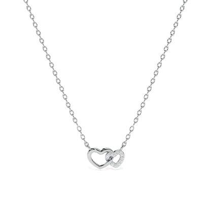 Two Hearts Together 9KT Gold Lab Grown Diamond Necklace
