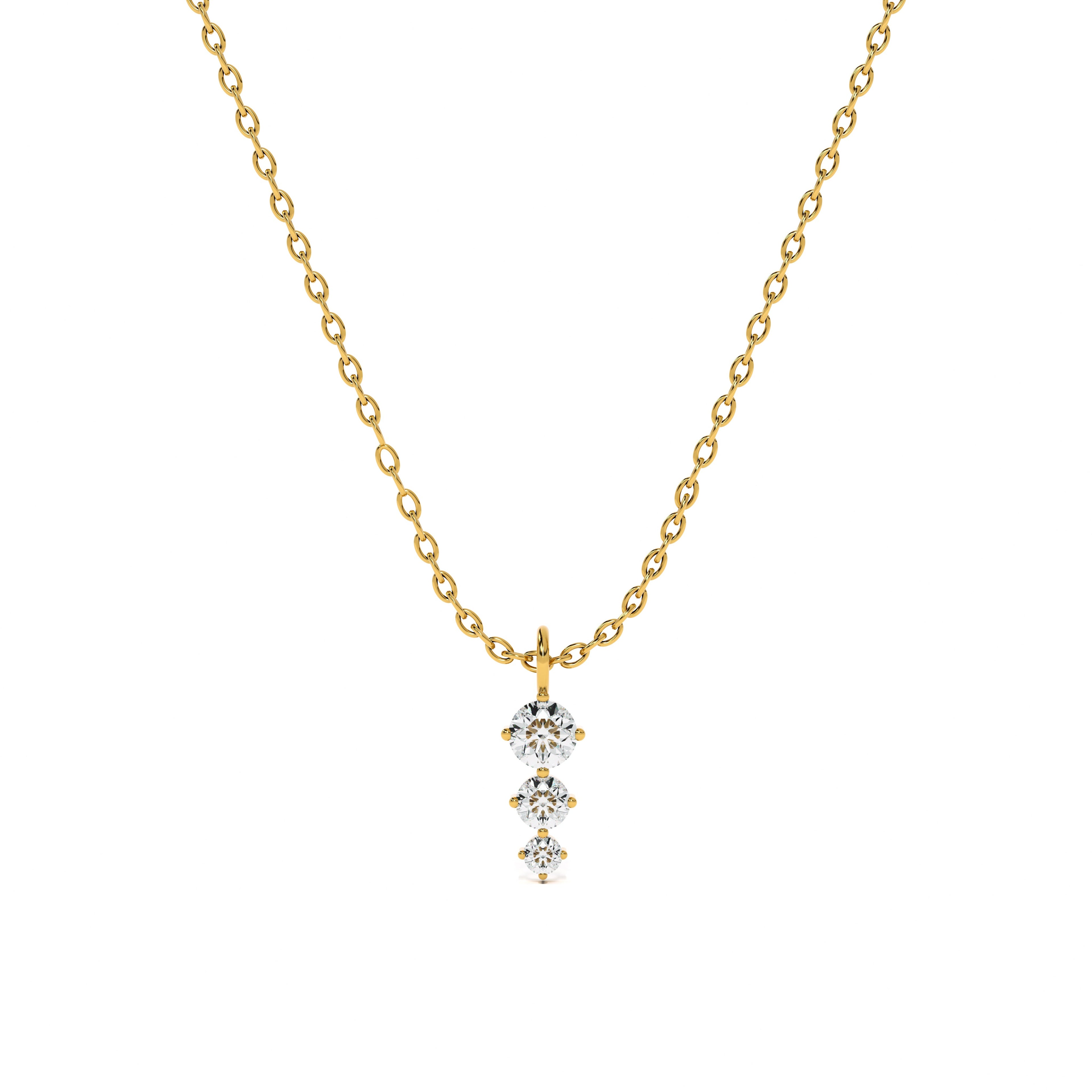 Diamond Trio 9KT Gold Lab Grown Diamond Pendant