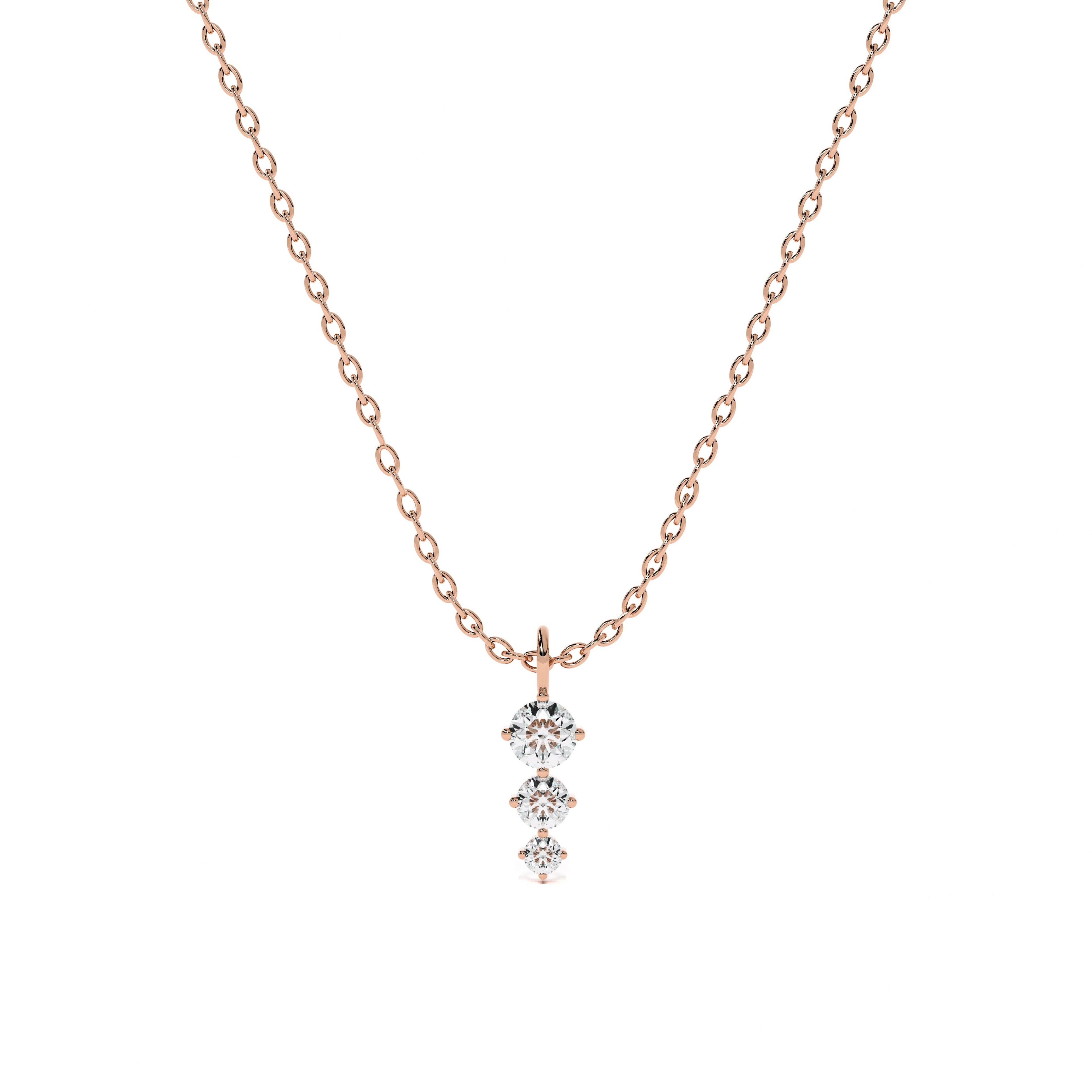 Diamond Trio 9KT Gold Lab Grown Diamond Pendant