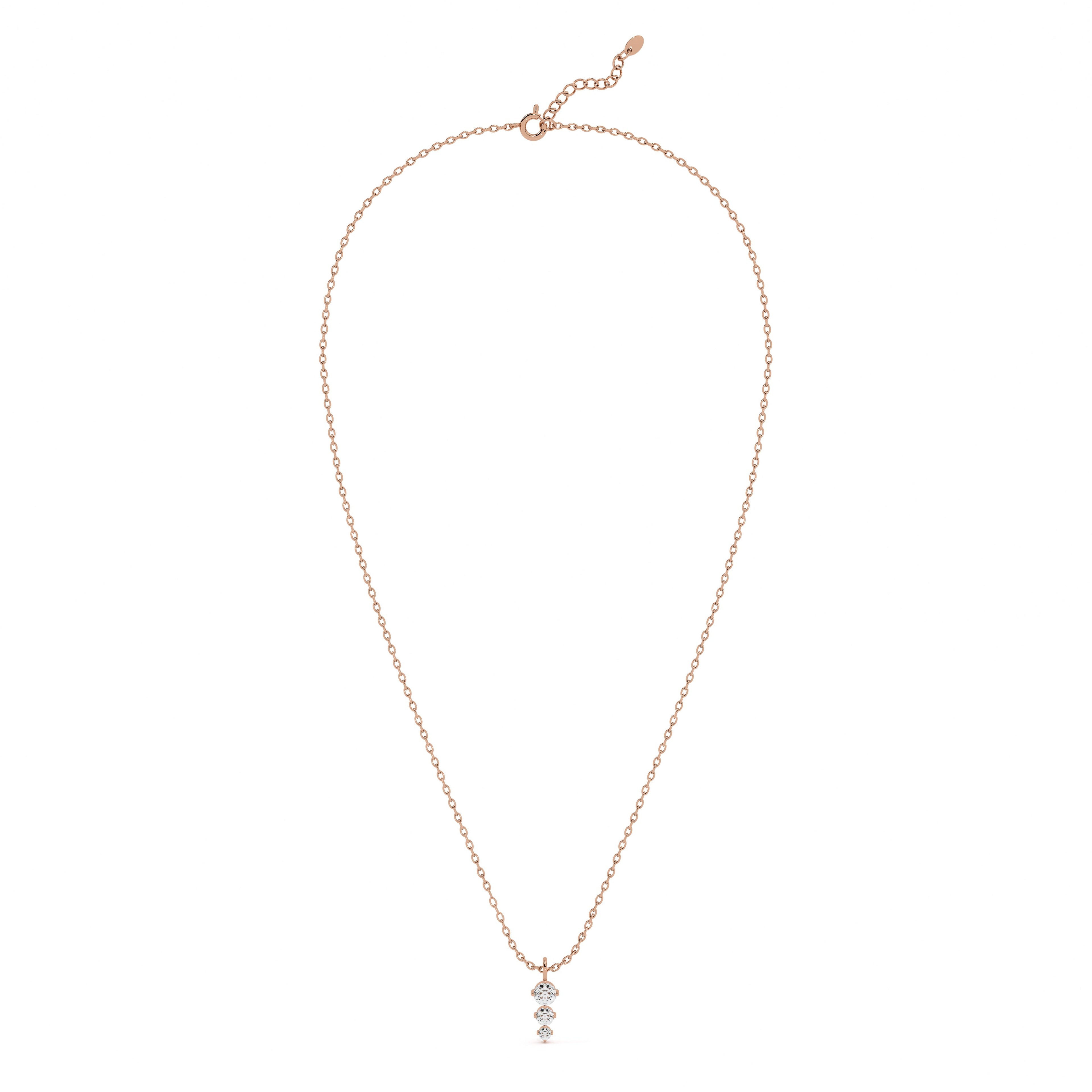 Diamond Trio 9KT Gold Lab Grown Diamond Pendant