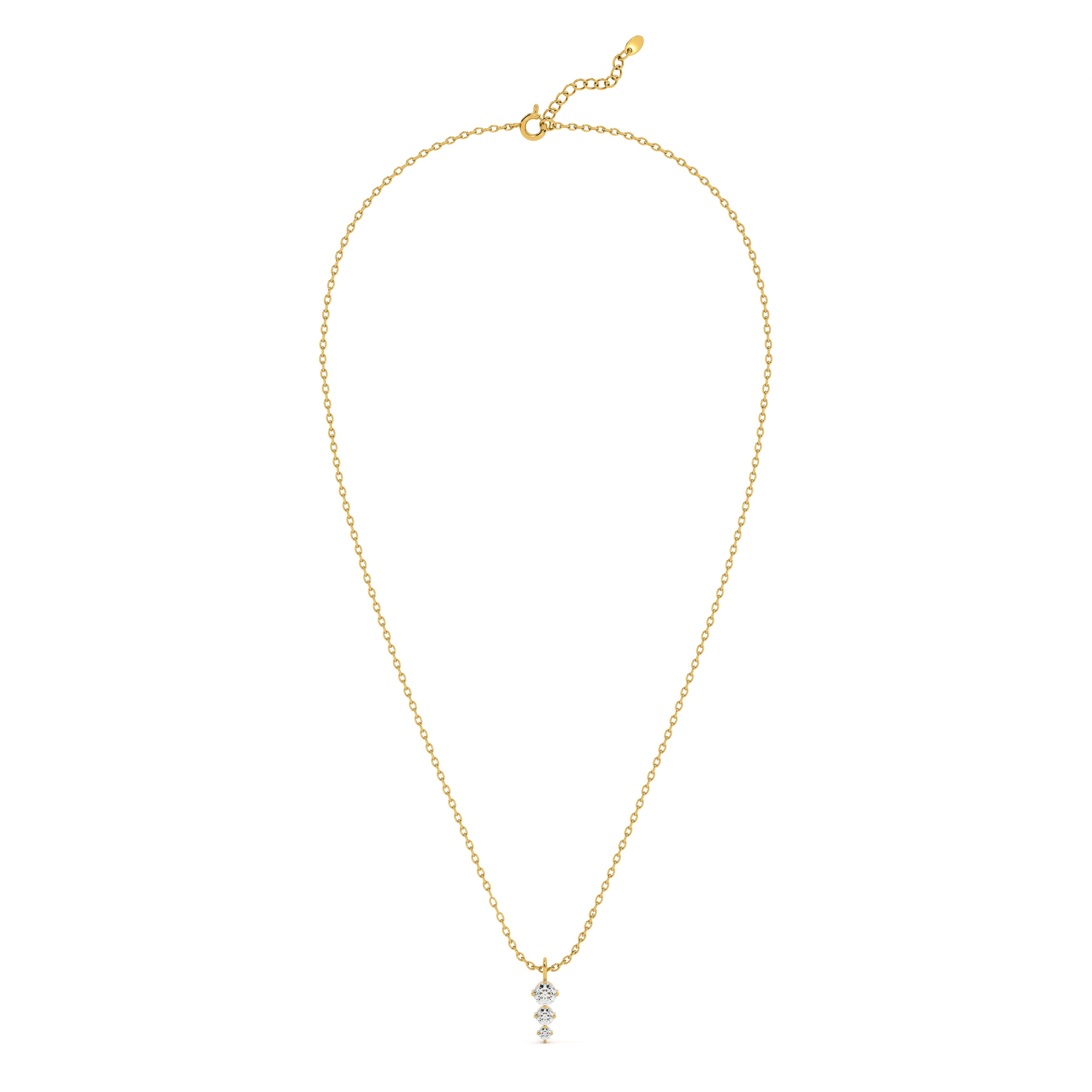 Diamond Trio 9KT Gold Lab Grown Diamond Pendant