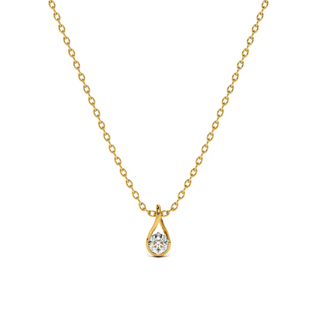 Drop Solitaire 9KT Gold Lab Grown Diamond Pendant