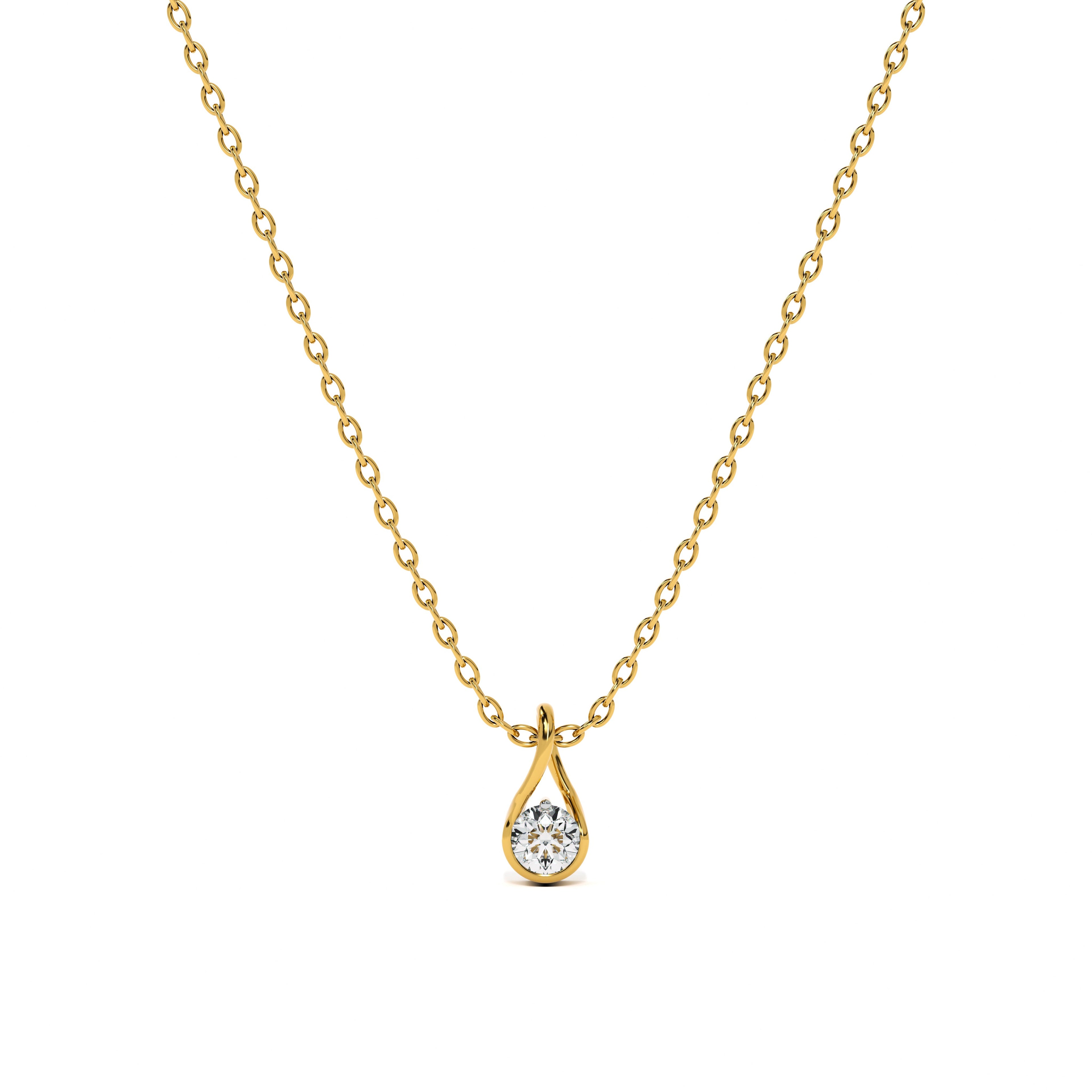 Drop Solitaire 9KT Gold Lab Grown Diamond Pendant
