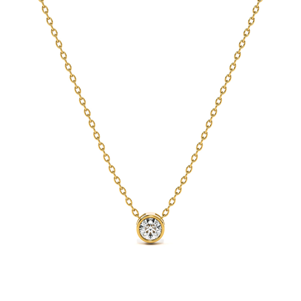 Basel 9KT Gold Lab Grown Diamond Solitaire Pendant