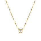 Basel 9KT Gold Lab Grown Diamond Solitaire Pendant