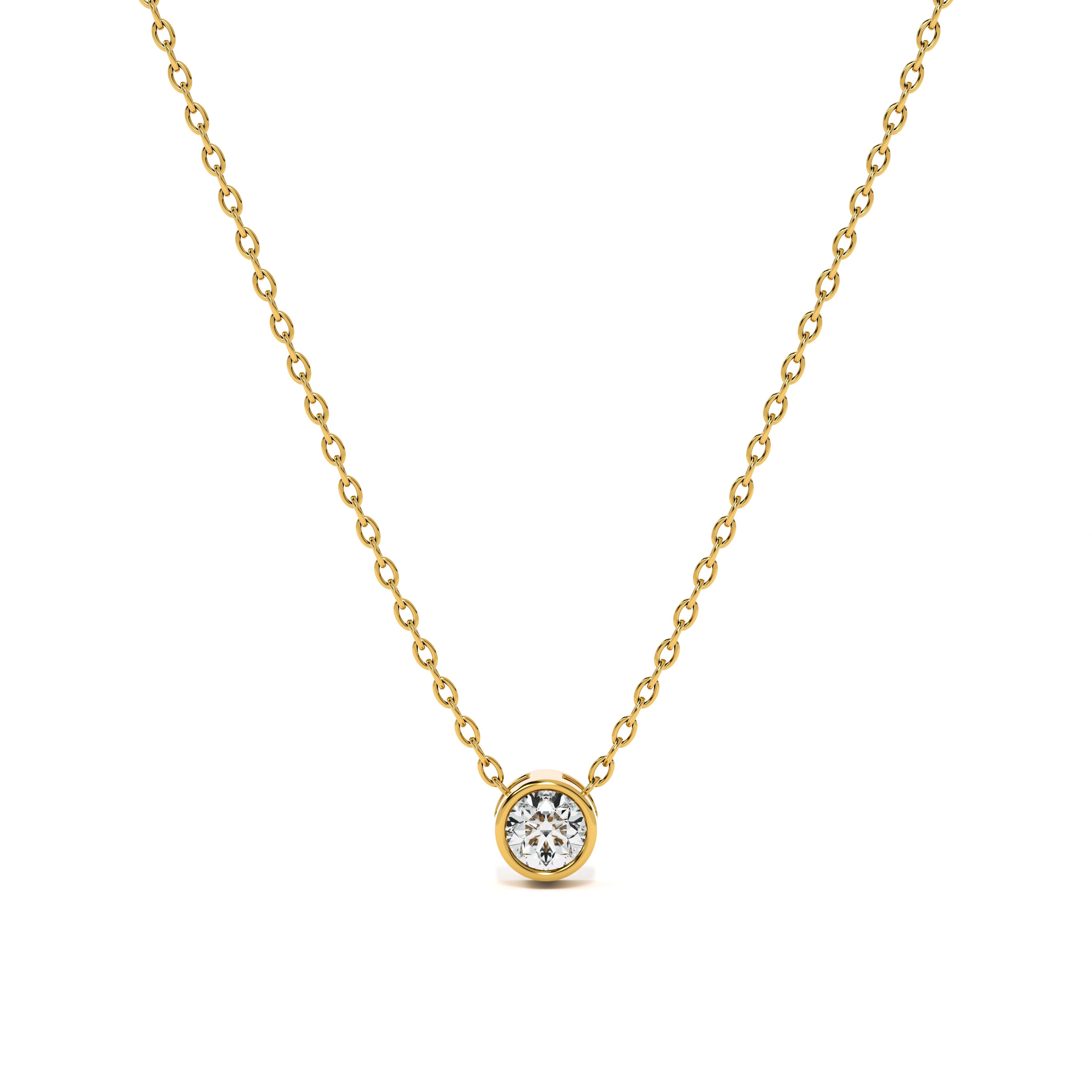 Basel 9KT Gold Lab Grown Diamond Solitaire Pendant
