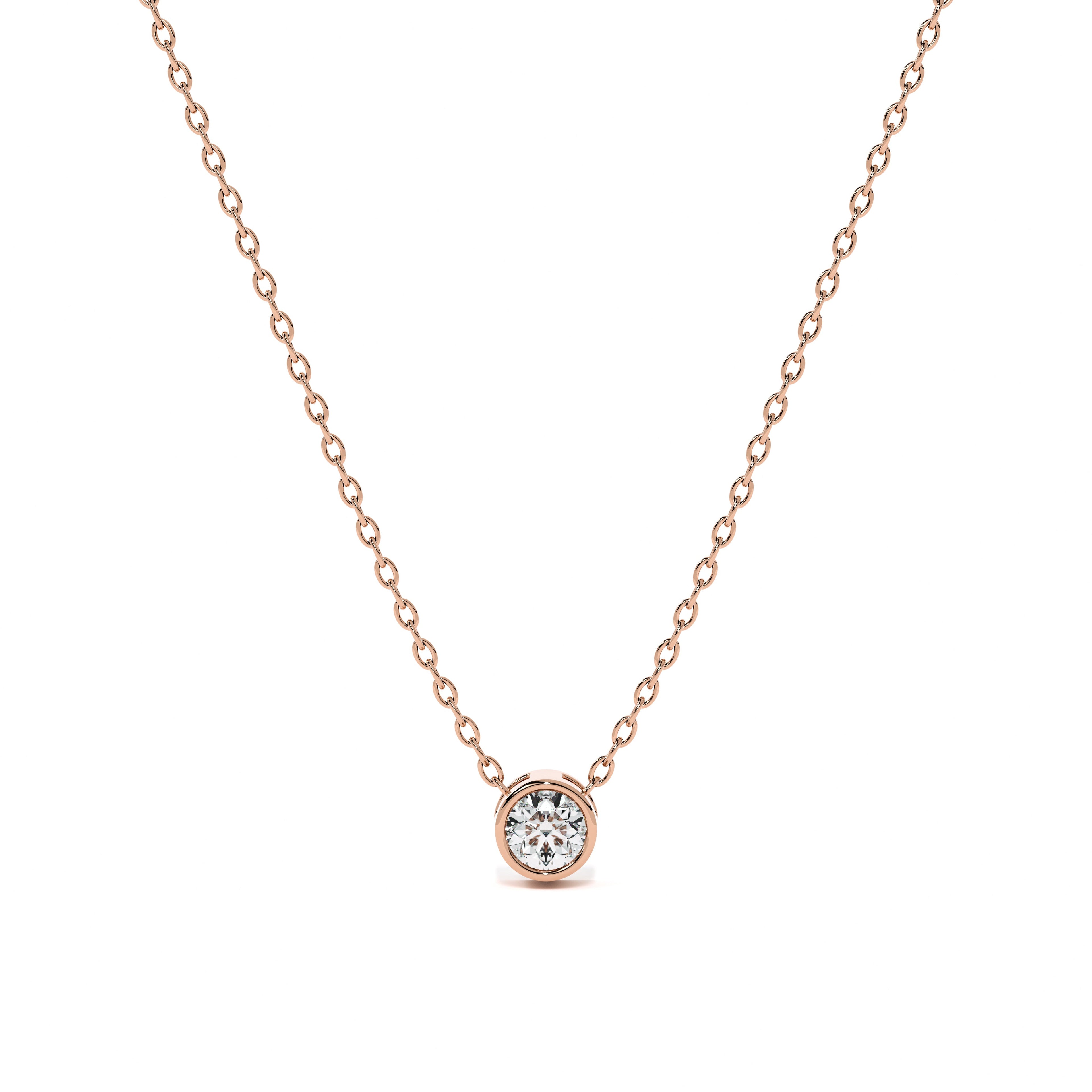 Basel 9KT Gold Lab Grown Diamond Solitaire Pendant