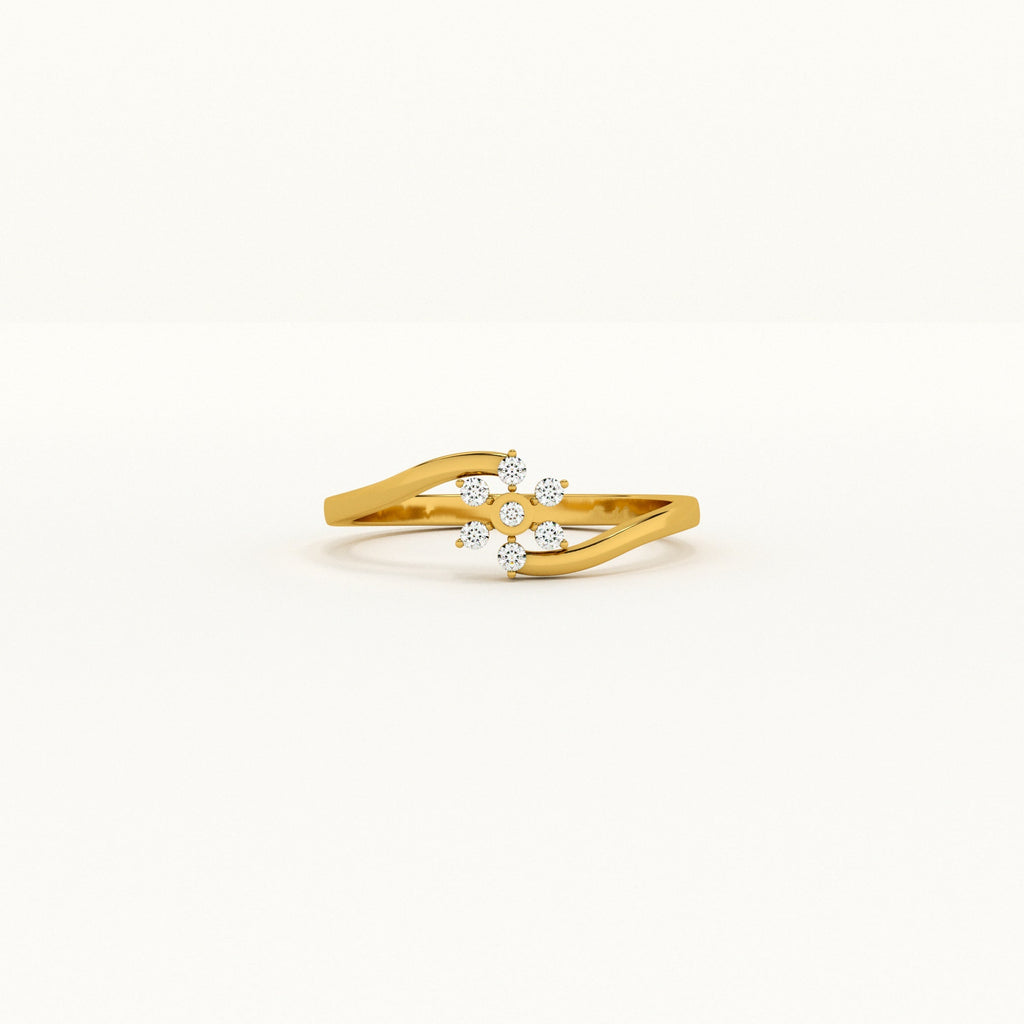 Dazzling Blossom 9KT Gold Lab Grown Diamond Ring