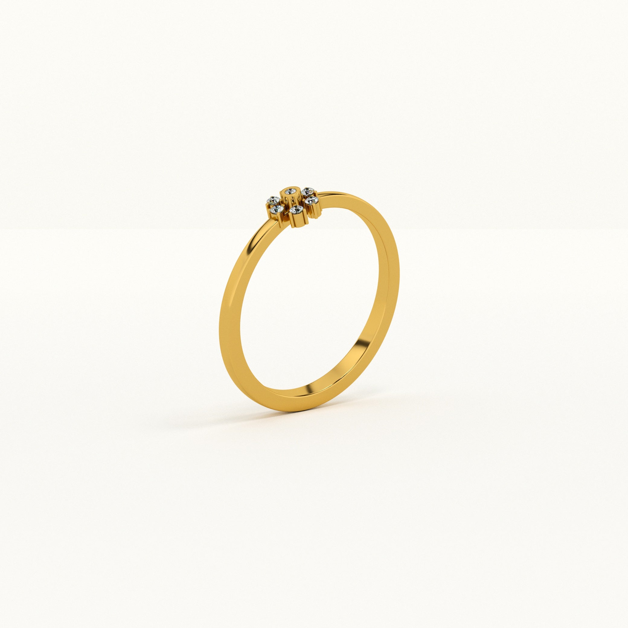 Daisy Charm 9KT Gold Lab Grown Diamond Ring