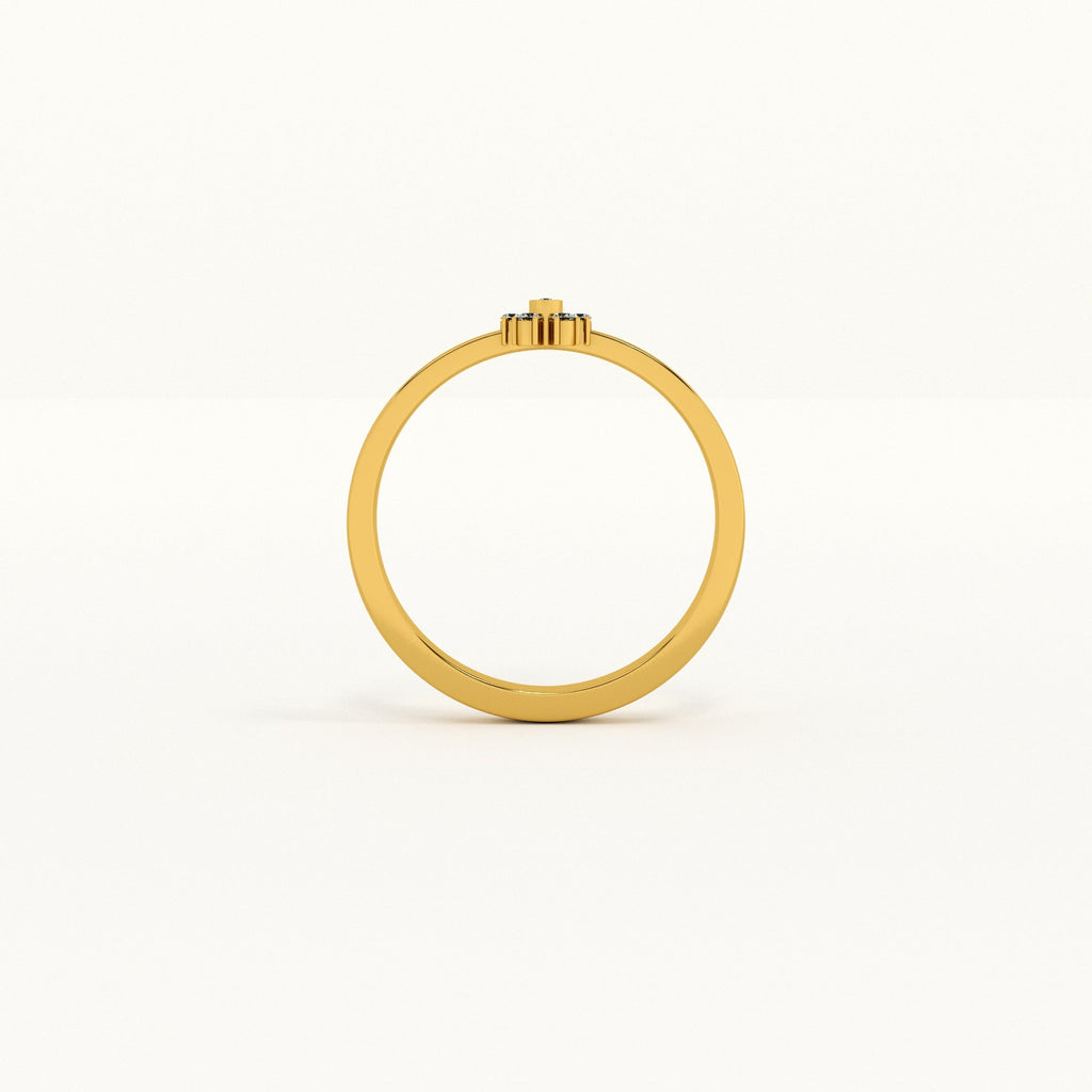 Daisy Charm 9KT Gold Lab Grown Diamond Ring