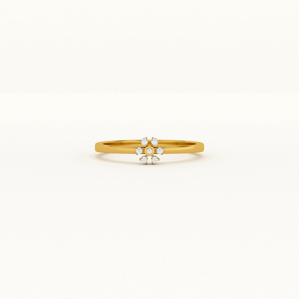 Daisy Charm 9KT Gold Lab Grown Diamond Ring