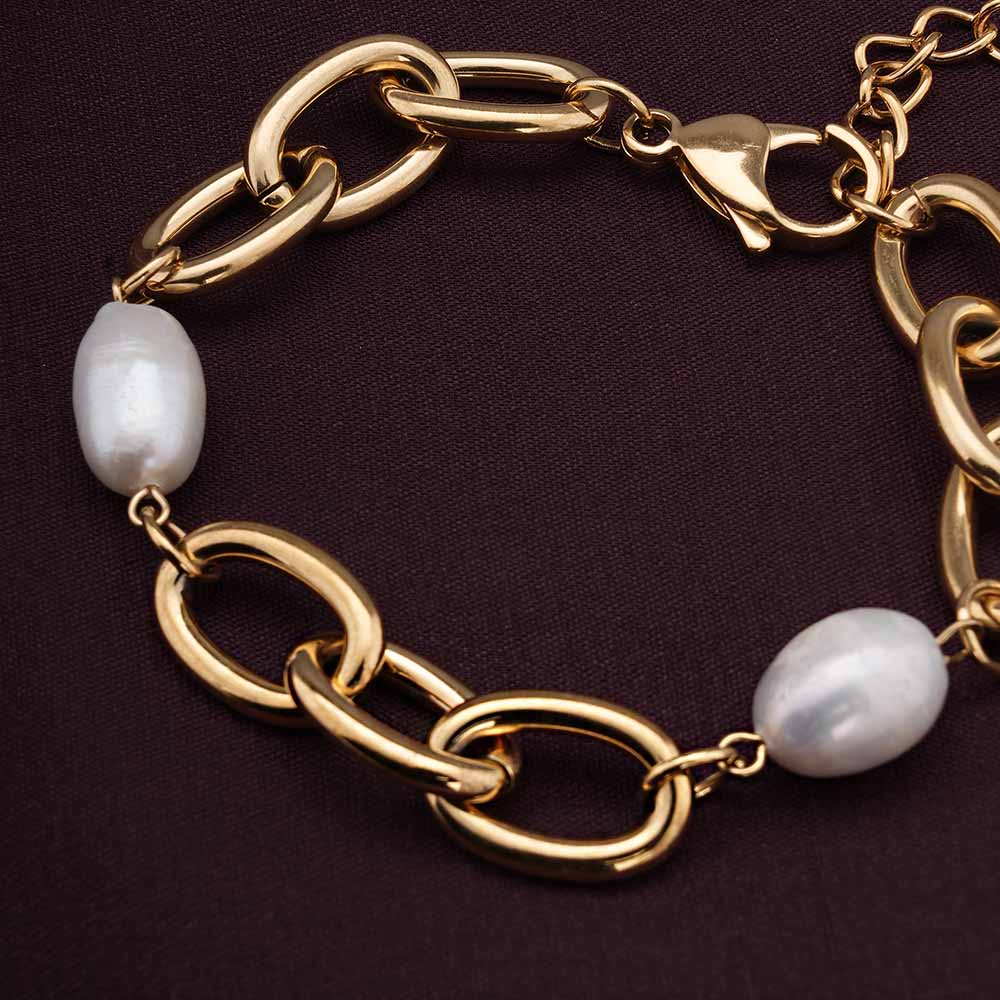 Link Pearl Chain Bracelet