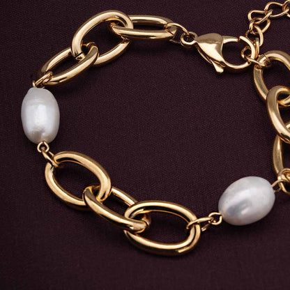 Link Pearl Chain Bracelet