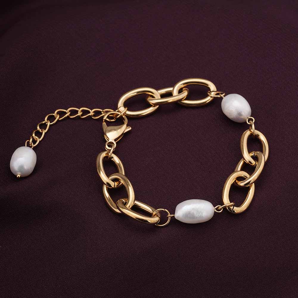 Link Pearl Chain Bracelet